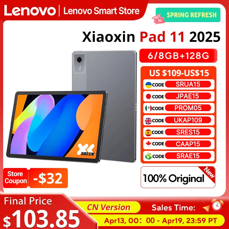 Lenovo Xiaoxin Pad 11 2025 – 11" 2.5K, MediaTek Dimensity 6300, 7040mAh, WiFi, Android 15