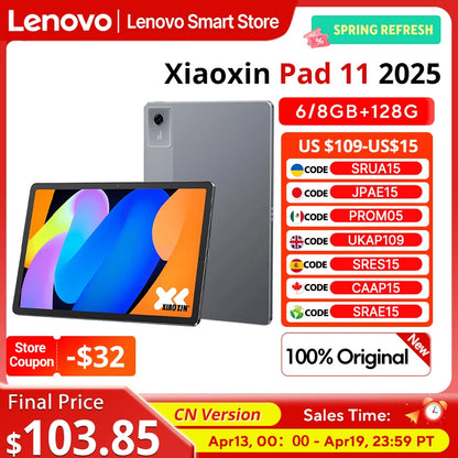 Lenovo Xiaoxin Pad 11 2025 – 11" 2.5K, MediaTek Dimensity 6300, 7040mAh, WiFi, Android 15