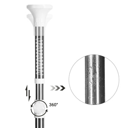 Adjustable stainless steel shower caddy with four tiers and corner design, suitable for bathrooms and bath storage.