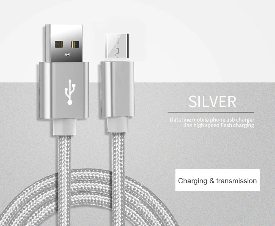 5A USB to Type-C Fast Charging Cable – Nylon Braided, for iPhone, Samsung, Xiaomi, Huawei