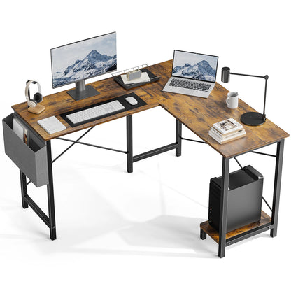 JHK L-Shaped Gaming Desk 50" with CPU Shelf & Side Bag