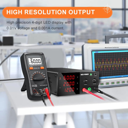 KUAIQU Adjustable DC Lab Bench Power Supply (30V–120V)