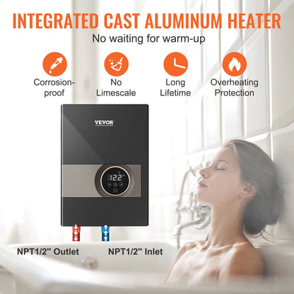 SucceBuy Instant Water Heater 8/14/18kW – On Demand Electric, Digital Temperature Display