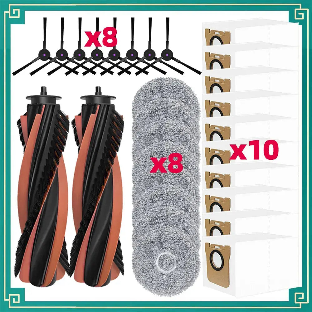 JONR P20 PRO / T5 Pro Robot Vacuum Replacement Parts | Main Brush, Side Brush, HEPA Filter, Mop Cloth