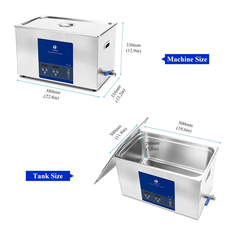 Industrial Ultrasonic Cleaner 2L–30L – Metal, DPF & Engine Parts Degreaser, EU/UK/US/AU Plug