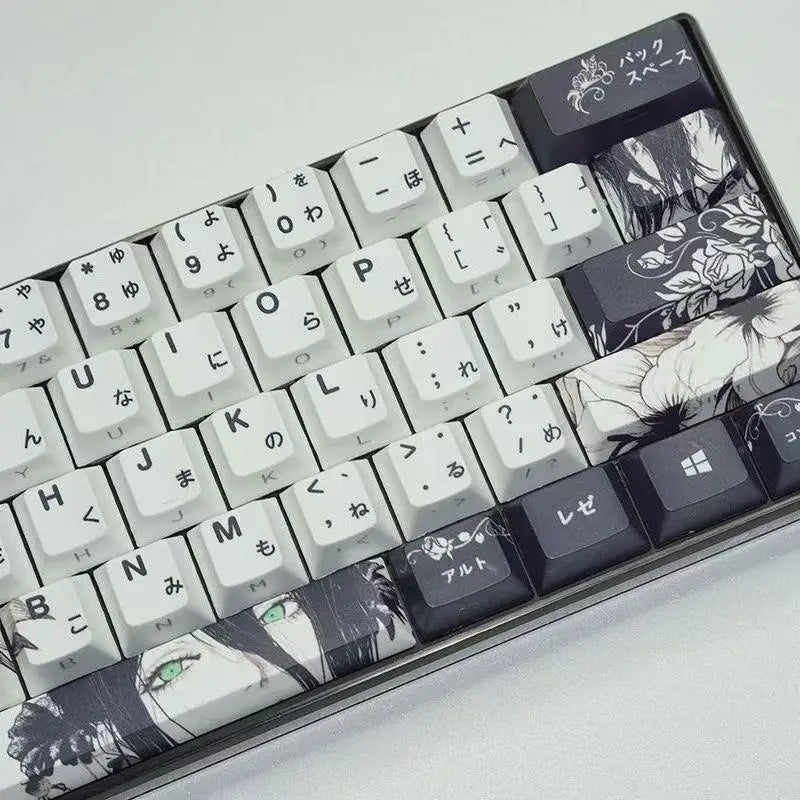 Chainsaw Man Anime Keycaps – PBT Dye-Sub, Cherry Profile, 74–140 Keys, for Mechanical Keyboard