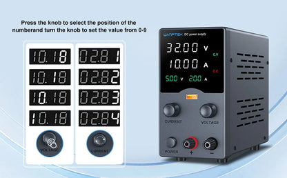 Wanptek Adjustable DC Lab Bench Power Supply – 30V/10A, 60V/5A, 120V/3A
