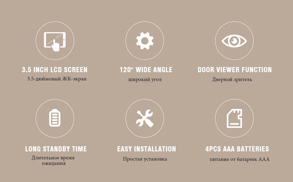 KAK Digital Door Peephole Camera – 3.5" HD Screen 120° Wide Angle Door Viewer