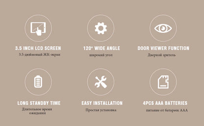 KAK Digital Door Peephole Camera – 3.5" HD Screen 120° Wide Angle Door Viewer