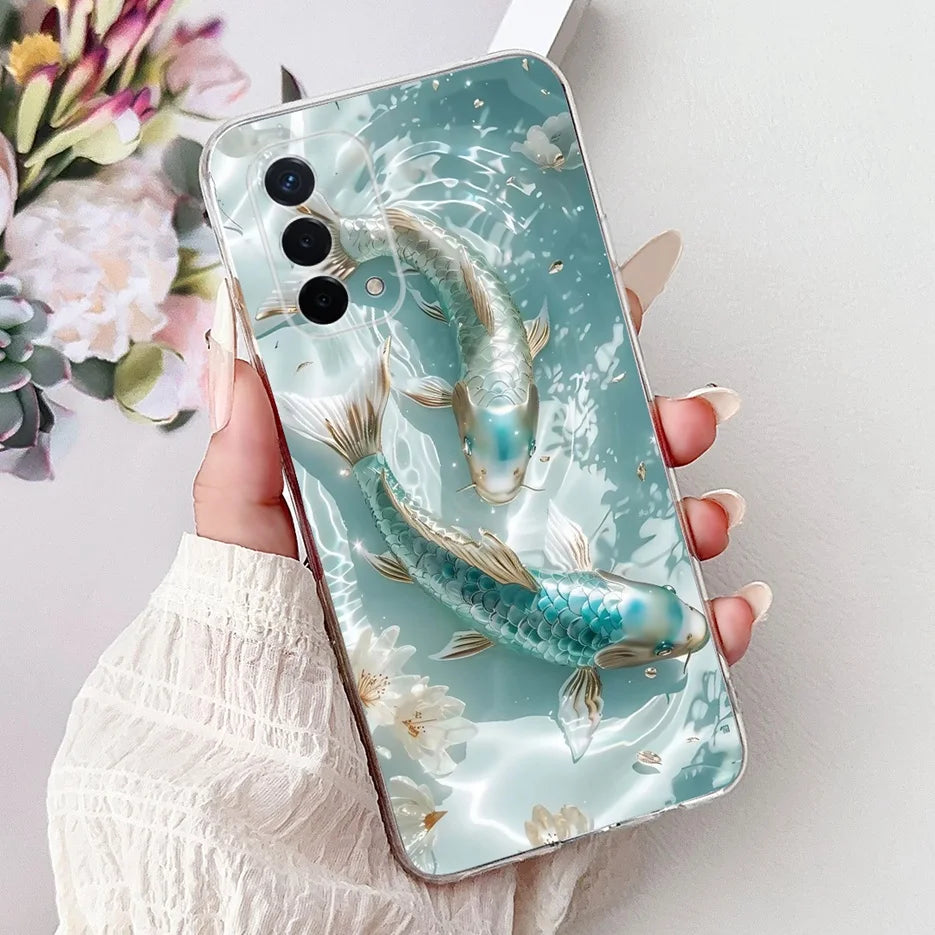 Luxury Painted Soft Silicone Case for Oppo A74 5G – Shockproof Back Cover