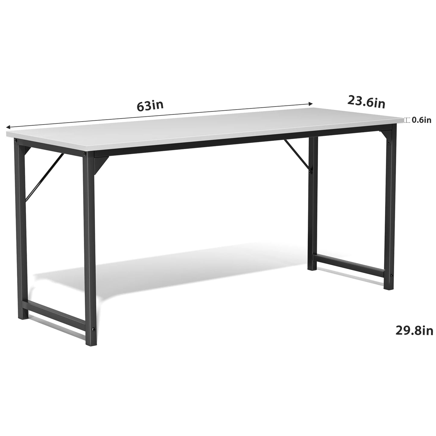 JHK Computer Desk | 5 Sizes, Modern Metal Frame & Wood Top