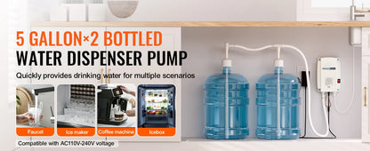 SucceBuy Electric Water Dispenser Pump — 2x5 Gallon Bottled Water, Double-Pipe Auto Dispensing