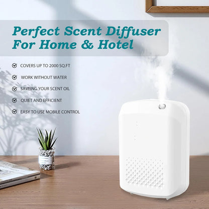 Hotel Collection Bluetooth Aroma Diffuser – 400ml Waterless Essential Oil Scent Machine, App Control