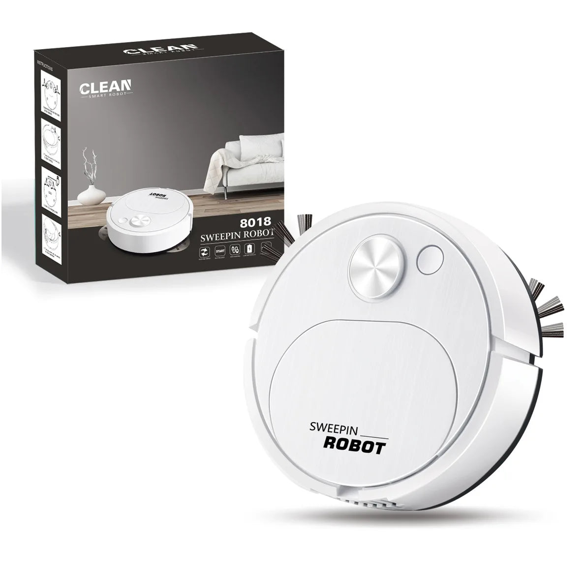 R.E.D. Shopping 3-in-1 Smart Robot Vacuum Cleaner with mopping function, wireless sweeping, 1500Pa suction for home and office cleaning