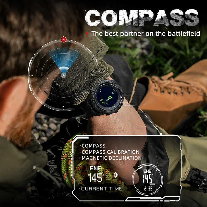 NORTH EDGE Military Smart Watch – Altimeter, Barometer, Thermometer, Compass, 50m Waterproof