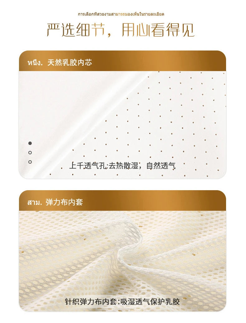 100% natural latex mattress from Thailand with soft cushion, 10cm thick, suitable for 1.2-1.8m beds, shown in a bedroom setting.