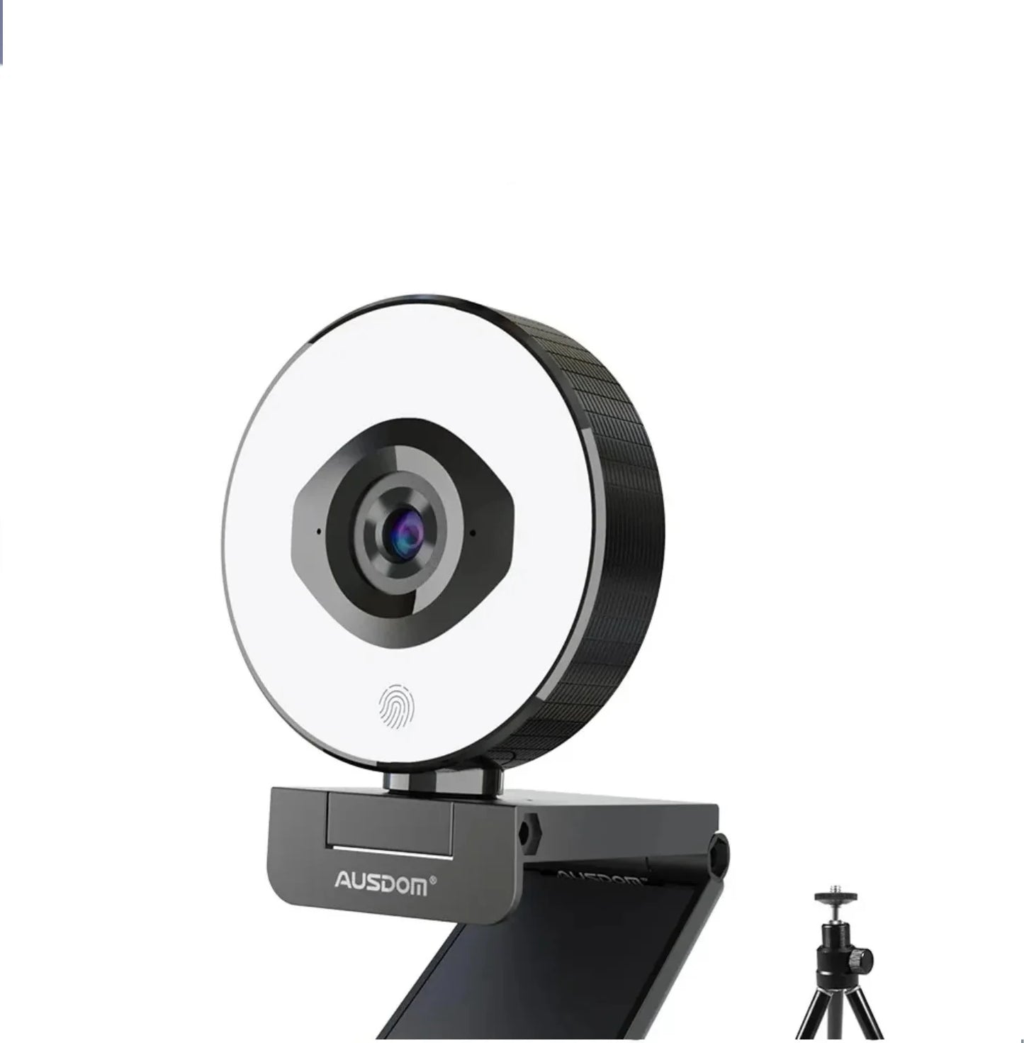 AUSDOM AF668 FHD 1080P 60FPS Webcam – Autofocus, Ring Light, Free Tripod