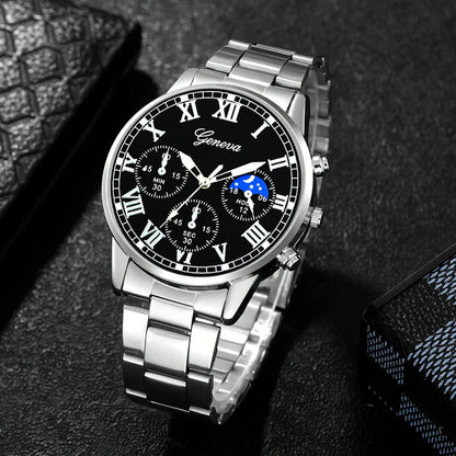 Men's Classic Business Quartz Watch - Stainless Steel Band, Elegant Dress Watch
