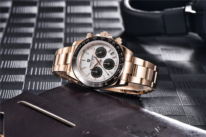 PAGANI DESIGN Men's Luxury Chronograph Watch – 100M Waterproof, Quartz Sport Wristwatch, Gift
