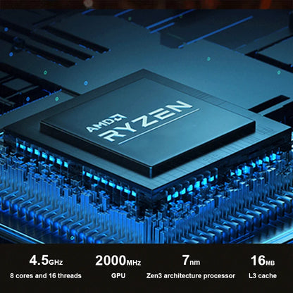 GenMachine Mini PC – AMD Ryzen 7 7730U, 8-Core, DDR4 3200MHz, 256/512GB SSD, WiFi 6, BT 5.2, Windows 11