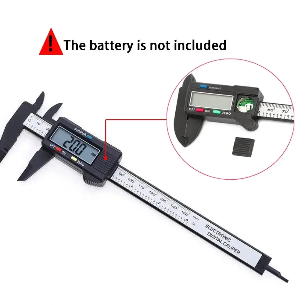 Digital Vernier Caliper 100–150mm – Carbon Fiber Electronic Measuring Tool