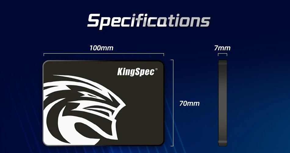 KingSpec SATA SSD 2.5" | 120GB–2TB | SATA III | 550MB/s | Internal SSD for Laptop & Desktop