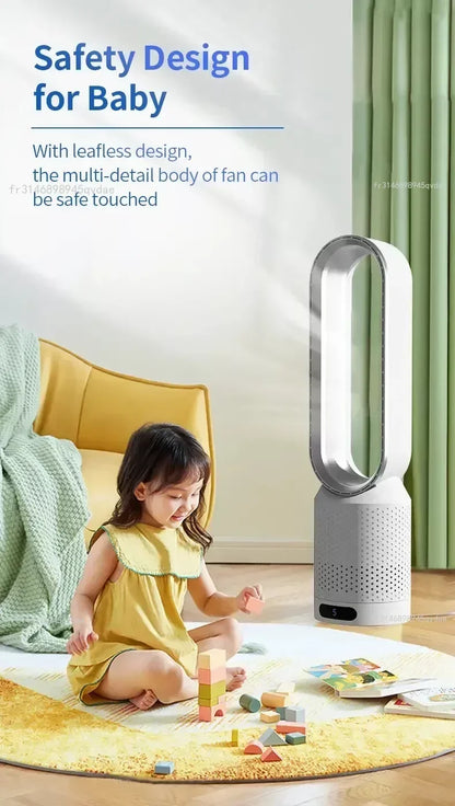 INSIS FEMME Bladeless Tower Fan – Ultra-Quiet Air Purification Circulation, Desk & Floor, Remote Control Option