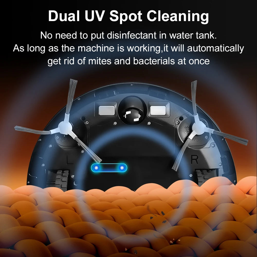ABIR K30 Robot Vacuum Cleaner – Auto-Empty Dock, UV Spot Cleaning, 6500Pa, Multi-Floor Map