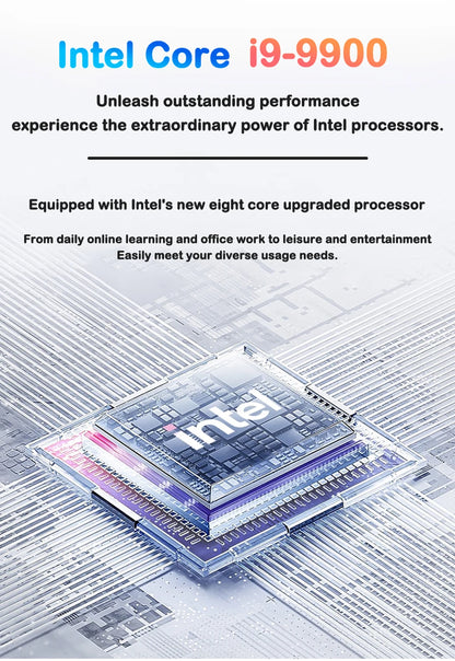 New 14.1" Laptop Intel Core i9-9900 32GB 2TB Gaming PC Ultra Slim Office Study Computer PC Windows 11 Pro  1920*1080 HD