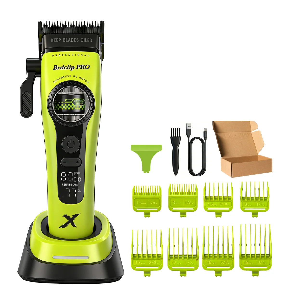 BRDCLIP 898C Professional Hair Clipper – 8000 RPM, DLC Blade, 160min Runtime, Barber & Home Use