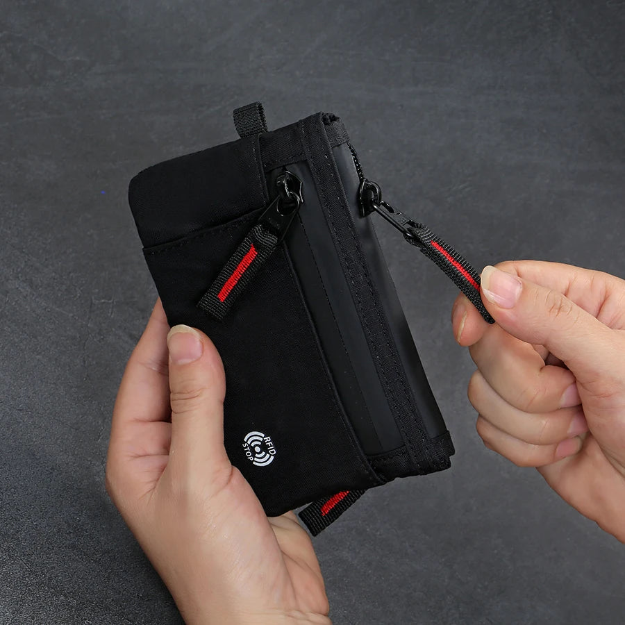 RFID Blocking Nylon Card Holder with Carabiner & Coin Purse
