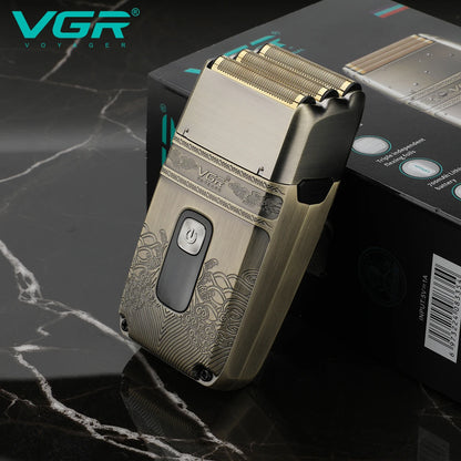 VGR V-335 Professional Foil Shaver – Triple Titanium Blade, LED, IPX6, 80min, USB