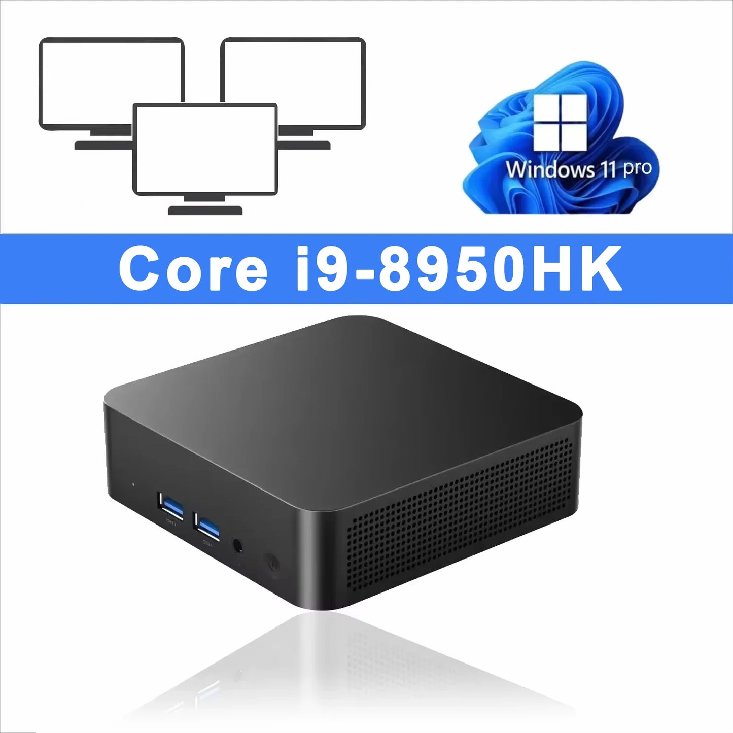 Mini PC – Intel Core i9-8950HK, 16GB LPDDR4, 1TB/2TB SSD, WiFi 6, BT 5.2, Windows 11, UHD Graphics