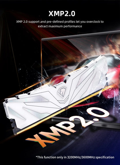 Netac DDR4 RAM with Heatsink – 8GBx2 / 16GBx2, 2666/3200/3600MHz, XMP 2.0