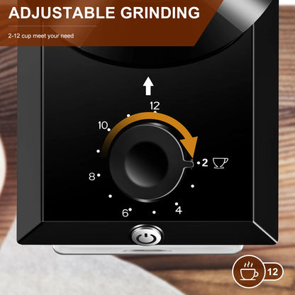 KIRAINAFLY Automatic Burr Mill Coffee Grinder 200W | 28 Grind Settings