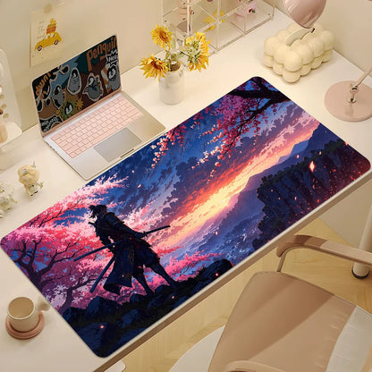 Large Japan Samurai Fantasy Mask mouse pad by R.E.D. Shopping, featuring detailed samurai mask design for gaming and desk use.
