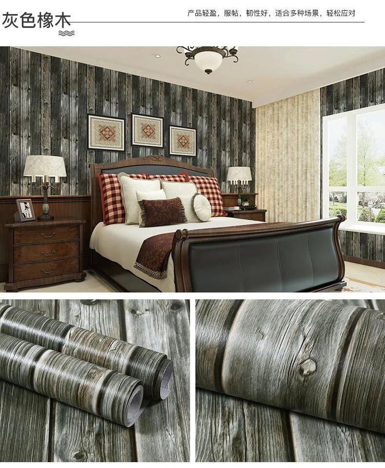 Self-Adhesive Waterproof Wood Effect Wallpaper Roll – PVC Vinyl