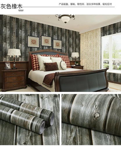 Self-Adhesive Waterproof Wood Effect Wallpaper Roll – PVC Vinyl
