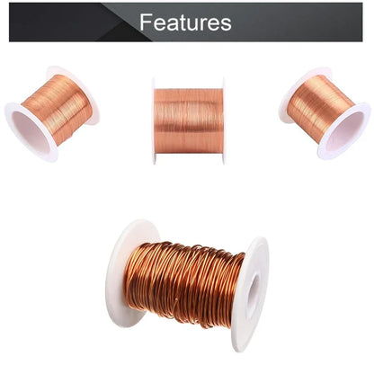 Enameled Copper Magnet Winding Wire 0.1–1.5mm – 50g Roll (1–3 Rolls)