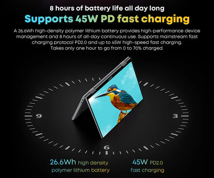 CHUWI MiniBook X 2-in-1 Laptop – Intel N150, 16GB LPDDR5, 512GB SSD, 10.51" 2K Touch, Windows 11
