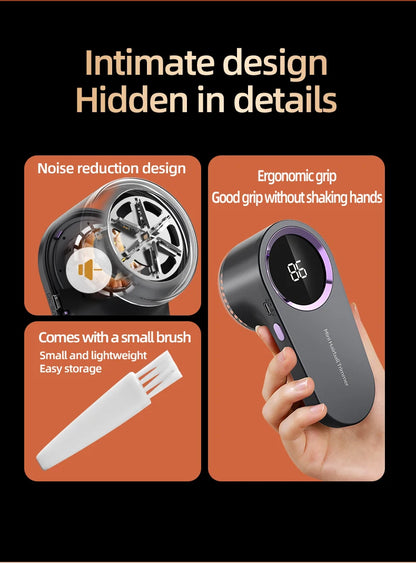 Electric Lint Remover — Smart LED Digital Display, USB Charging, Portable Fabric Hair Ball Trimmer