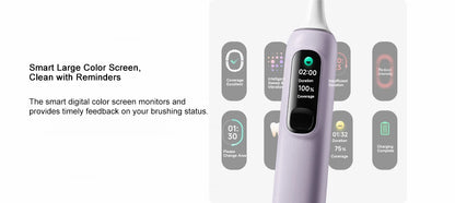 MIJIA Sonic Electric Toothbrush Pro – Smart 4 Modes, LED Screen, Travel Lock, IPX8, Long Battery Life