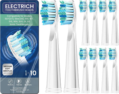 Fairywill Electric Toothbrush Replacement Heads – 5/10/20 Pcs, Teeth Whitening Compatible