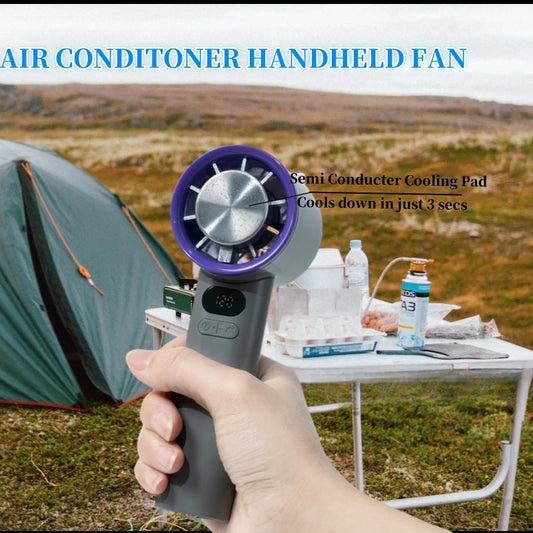 Portable Mini Personal Fan – 120-Speed Digital Display & Ice Cooling