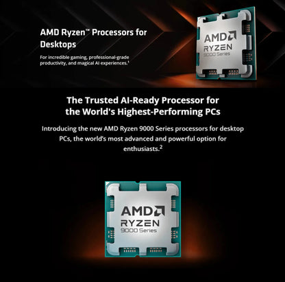 AMD Ryzen 9 9950X3D – 16-Core, 5.7GHz, 128MB Cache, AM5 Gaming CPU (No Fan)