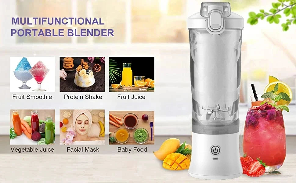 Portable Blender 600ML | USB Rechargeable 4000mAh | Smoothie & Juicer
