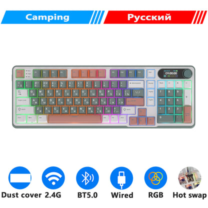 RK Royal Kludge S98 Wireless Mechanical Keyboard – 98 Key, Hot-Swap, TFT Screen, BT5.0/2.4G/USB-C