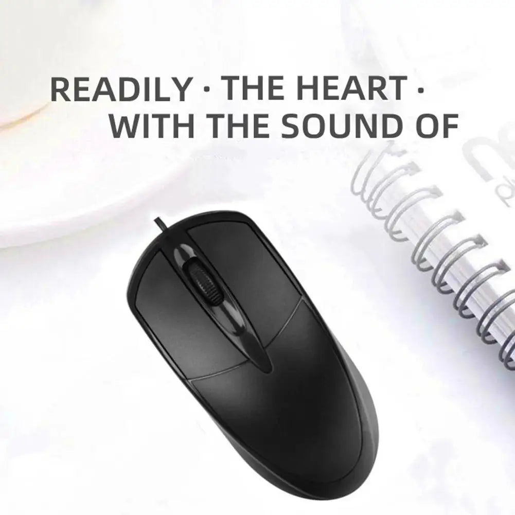 Silent Wired Mini Mouse – Ergonomic, 100cm Cable, for Laptop & PC
