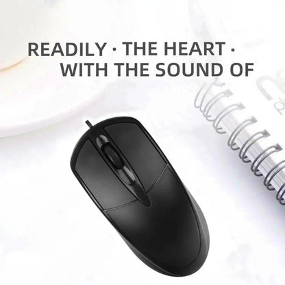 Silent Wired Mini Mouse – Ergonomic, 100cm Cable, for Laptop & PC