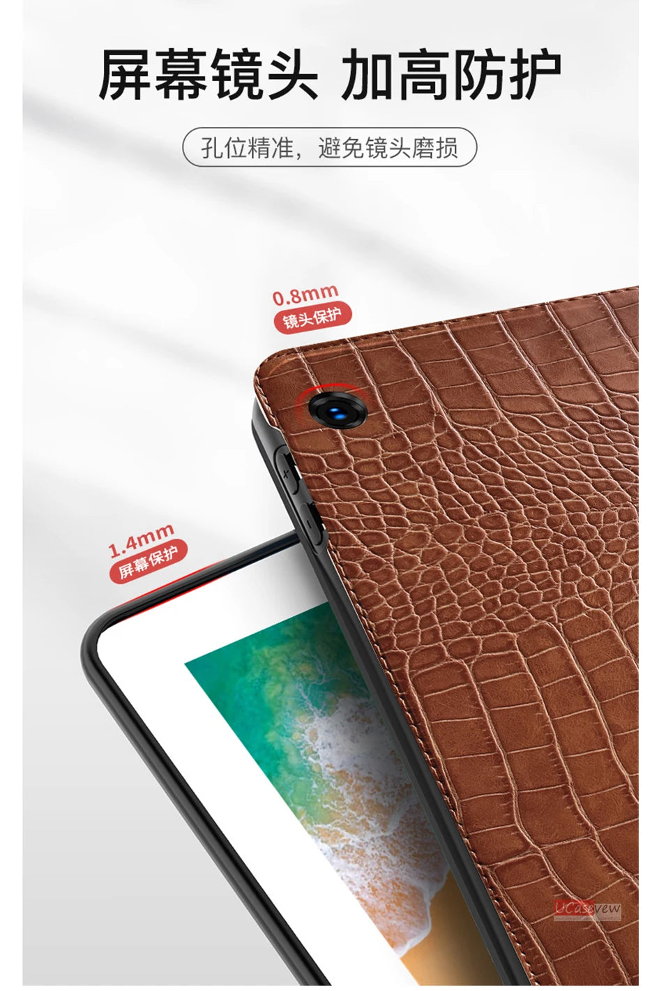 Premium Crocodile Leather iPad Case with Card Slot – 9.7" to 11" | Air, Mini, Pro